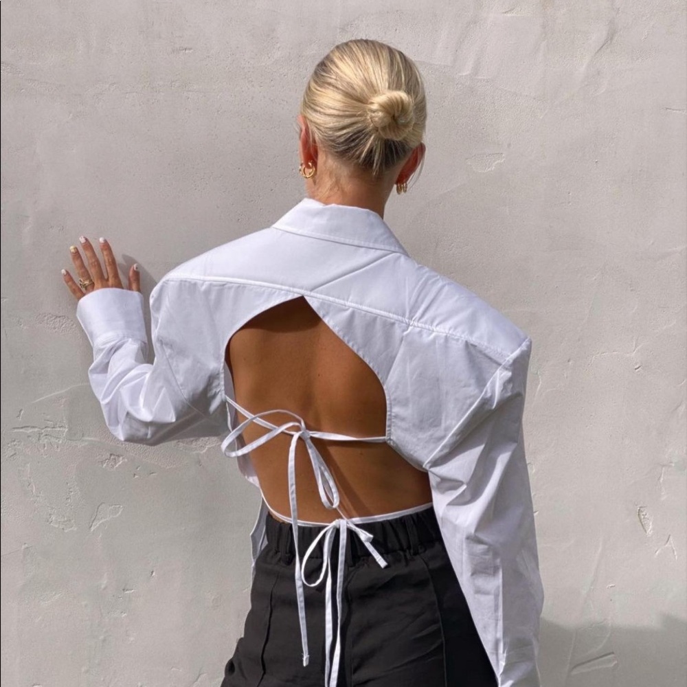 Source Unknown Open Back Shirt